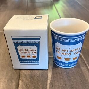 Mug with Blue Greek New York Design